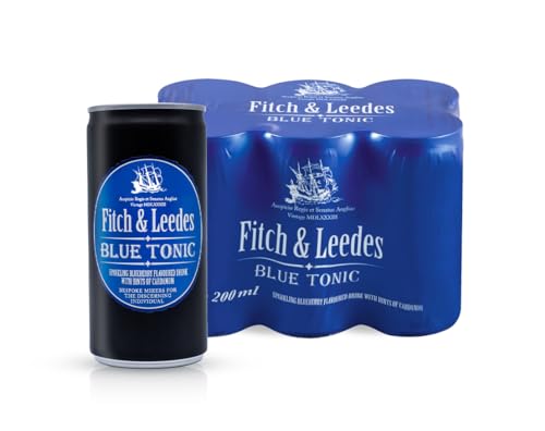 Fitch & Leedes Blue Tonic Water Blueberry (4x200ml) aus Südafrika Toller Begleiter zum Gin [würzig, spritzig, elegant] (Einweg Dosen Preis incl. 1,00 € / 4 x 0,25€ DPG Einwegpfand) von Südafrika Genuss