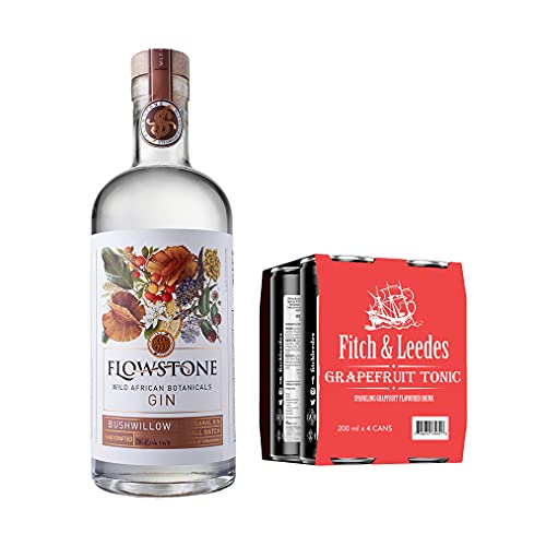 Flowstone Bushwillow Gin – Wild African Botanicals [ nussig/holzig/kraftvoll ] aus der Wiege der Menschheit/Südafrika/Craft Gin/handgemacht 43% Vol. / 0,7l (Tonic Bundle 2) von Inverroche