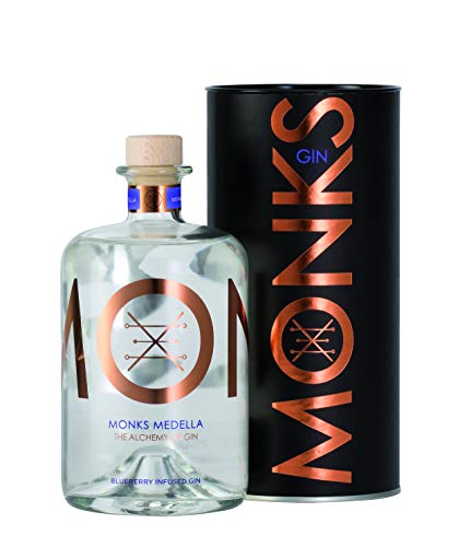Monks -Medella- Gin aus Südafrika/Pflanzen vom Kap/fruchtige Aromen/Blaubeere/Wachholder/Ingwer/Fynbos / 0,7 L Flasche 43% Vol/Boutique Gin (Flasche) von Inverroche