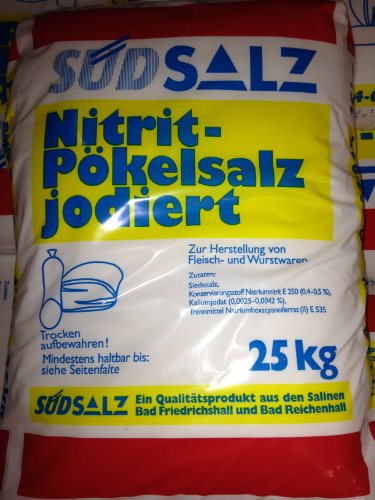 Südsalz Nitrit - Pökelsalz jodiert 0,4-0,5% 25kg Südsalz Nitrit - Pökelsalz jodiert 0,4-0,5% 25kg von Südsalz