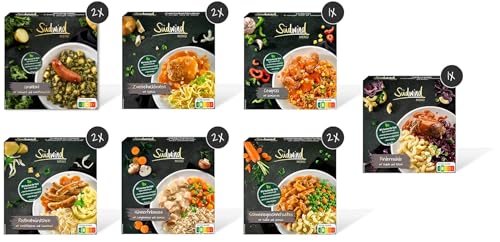 Kräftig-deftig Paket mit 12 Menüs - verschiedene Fertiggerichte für die Mikrowelle/Wasserbad - haltbare Lebensmittel - Südwind Lebensmittel von Südwind Lebensmittel