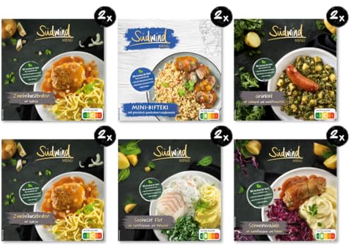 Paket Große Auswahl mit 12 Menüs - verschiedene Fertiggerichte für die Mikrowelle/Wasserbad - Südwind Lebensmittel von Südwind Lebensmittel
