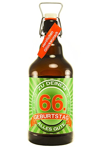 Bier Geschenk 2 ltr XXL Riesenbierflasche 66. Geburtstag von SünGross
