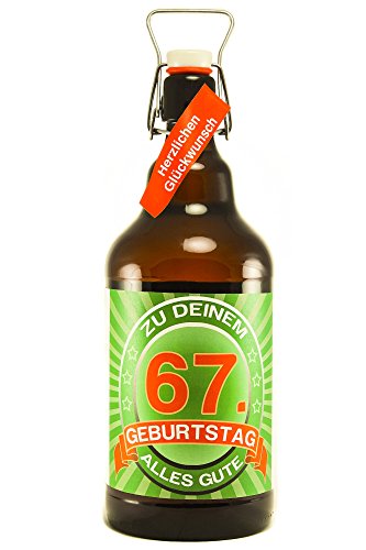 Bier Geschenk 2 ltr XXL Riesenbierflasche 67. Geburtstag von SünGross