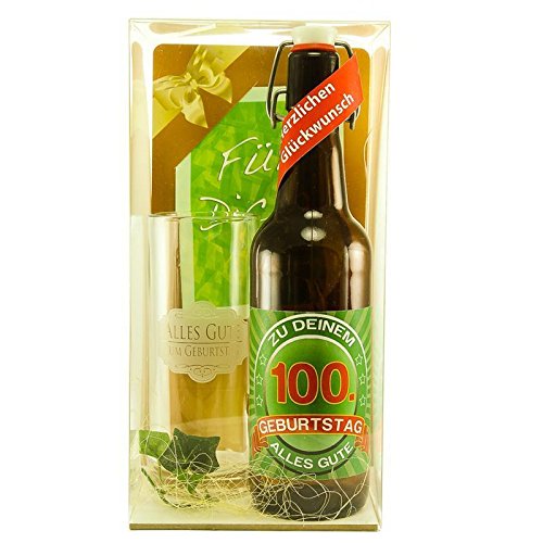 Bier Geschenk zum 100.Geburtstag Geburtstagsgeschenk hundertster Geburtstag Bier Geschenkset zum 100. Geburtstag von SünGross