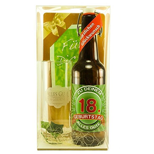 Bier Geschenk zum 18.Geburtstag Geburtstagsgeschenk achtzehnter Geburtstag Bier Geschenkset zum 18. Geburtstag von SünGross