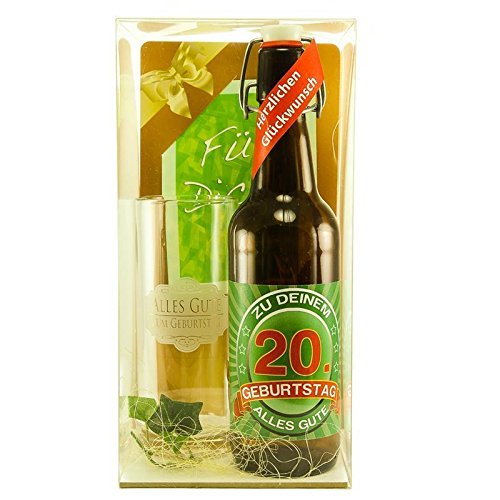 Bier Geschenk zum 20.Geburtstag Geburtstagsgeschenk zwanzigster Geburtstag Bier Geschenkset zum 20. Geburtstag von SünGross