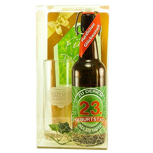 Bier Geschenk zum 23.Geburtstag Geburtstagsgeschenk dreiundzwanzigster Geburtstag Bier Geschenkset zum 23. Geburtstag von SünGross