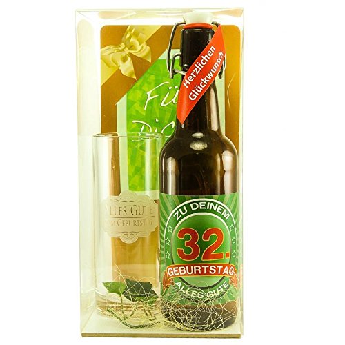 Bier Geschenk zum 32.Geburtstag Geburtstagsgeschenk zweiunddreißigster Geburtstag Bier Geschenkset zum 32. Geburtstag von SünGross