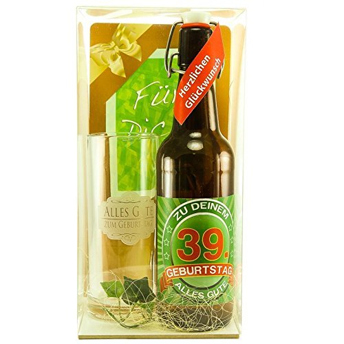 Bier Geschenk zum 39.Geburtstag Geburtstagsgeschenk neununddreißigster Geburtstag Bier Geschenkset zum 39. Geburtstag von SünGross
