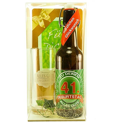 Bier Geschenk zum 41.Geburtstag Geburtstagsgeschenk einundvierzigster Geburtstag Bier Geschenkset zum 41. Geburtstag von SünGross