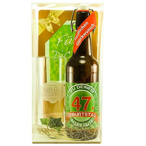 Bier Geschenk zum 47.Geburtstag Geburtstagsgeschenk siebenundvierzigster Geburtstag Bier Geschenkset zum 47. Geburtstag von SünGross