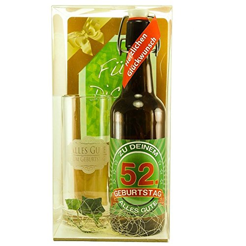 Bier Geschenk zum 52.Geburtstag Geburtstagsgeschenk zweiundfünfzigster Geburtstag Bier Geschenkset zum 52. Geburtstag von SünGross