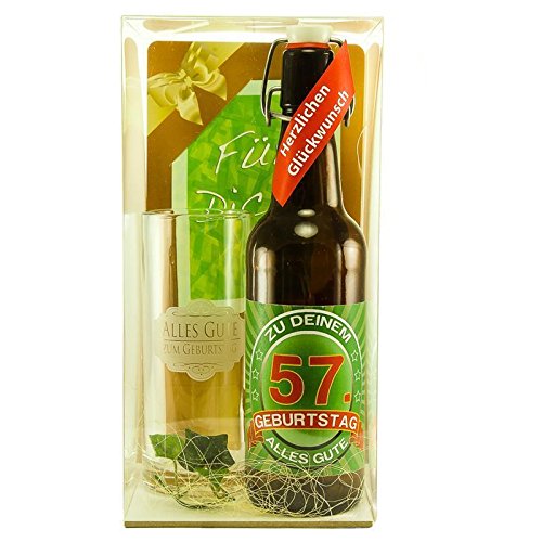 Bier Geschenk zum 57.Geburtstag Geburtstagsgeschenk siebenundfünfzigster Geburtstag Bier Geschenkset zum 57. Geburtstag von SünGross