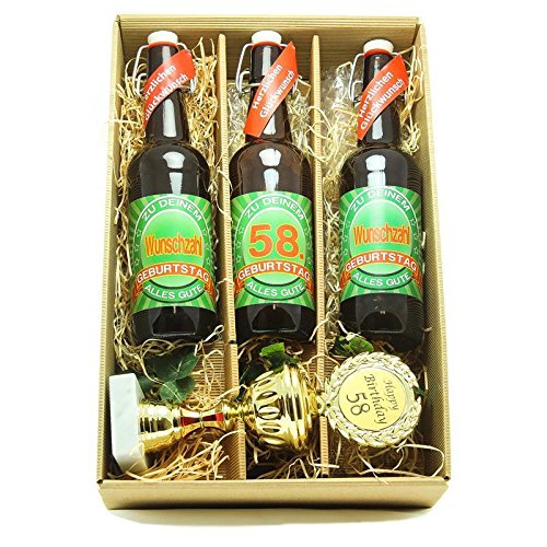 Bier Geschenk zum 58.Geburtstag Geburtstagsgeschenk achtundfünfzigster Geburtstag Präsentkarton mit Bier und Pokal zum 58. Geburtstag Bier Geschenk zum 58.Geburtstag Geburtstagsgeschenk achtundfünfzigster Geburtstag Präsentkarton mit Bier und Pokal zum 58. Geburtstag von SünGross