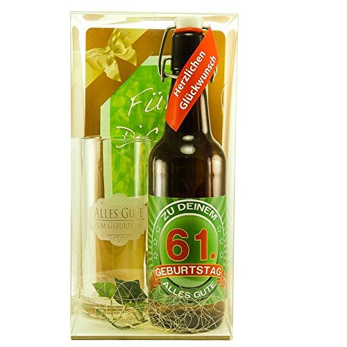 Bier Geschenk zum 61.Geburtstag Geburtstagsgeschenk einundsechszigster Geburtstag Bier Geschenkset zum 61. Geburtstag von SünGross