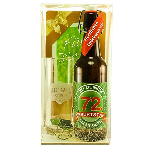 Bier Geschenk zum 72.Geburtstag Geburtstagsgeschenk zweiundsiebzigster Geburtstag Bier Geschenkset zum 72. Geburtstag von SünGross