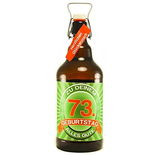 Bier Geschenk zum 73.Geburtstag Geburtstagsgeschenk dreiundsiebzigster Geburtstag XXL 2 Liter Riesenbierflasche zum 73. Geburtstag von SünGross