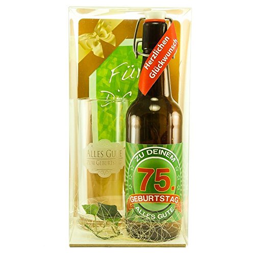 Bier Geschenk zum 75.Geburtstag Geburtstagsgeschenk fünfundsiebzigster Geburtstag Bier Geschenkset zum 75. Geburtstag von SünGross