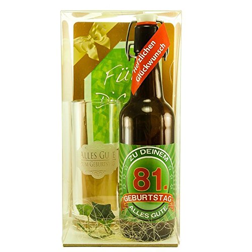 Bier Geschenk zum 81.Geburtstag Geburtstagsgeschenk einundachtzigster Geburtstag Bier Geschenkset zum 81. Geburtstag von SünGross