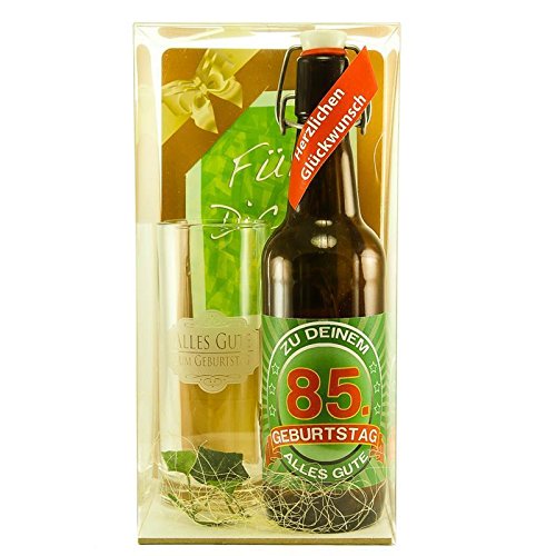 Bier Geschenk zum 85.Geburtstag Geburtstagsgeschenk fünfundachtzigster Geburtstag Bier Geschenkset zum 85. Geburtstag von SünGross