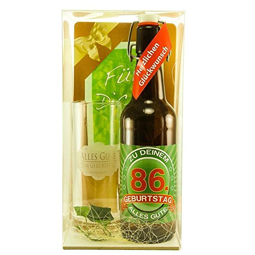 Bier Geschenk zum 86.Geburtstag Geburtstagsgeschenk sechsundachtzigster Geburtstag Bier Geschenkset zum 86. Geburtstag von SünGross