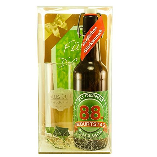 Bier Geschenk zum 88.Geburtstag Geburtstagsgeschenk achtundachtzigster Geburtstag Bier Geschenkset zum 88. Geburtstag von SünGross