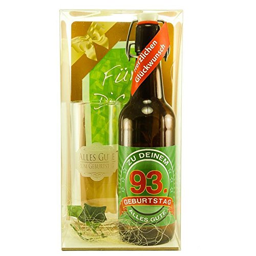 Bier Geschenk zum 93.Geburtstag Geburtstagsgeschenk dreiundneunzigster Geburtstag Bier Geschenkset zum 93. Geburtstag von SünGross