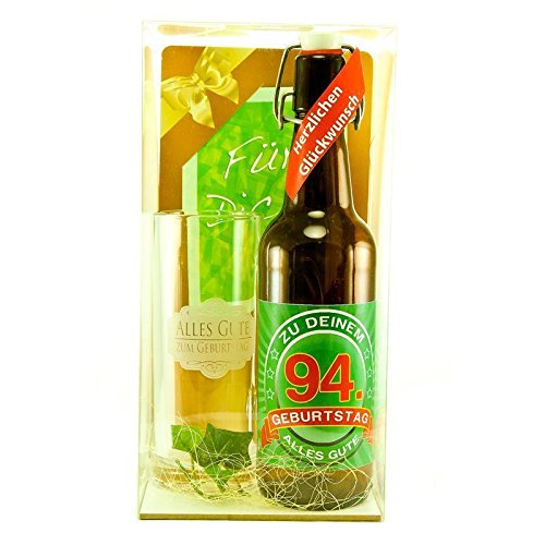 Bier Geschenk zum 94.Geburtstag Geburtstagsgeschenk vierundneunzigster Geburtstag Bier Geschenkset zum 94. Geburtstag von SünGross