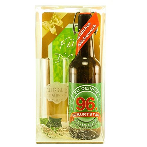 Bier Geschenk zum 96.Geburtstag Geburtstagsgeschenk sechsundneunzigster Geburtstag Bier Geschenkset zum 96. Geburtstag von SünGross