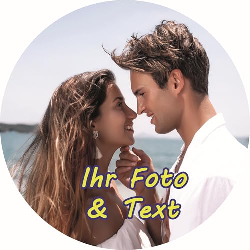 Personalisiert essbares Bild & Text, selbst gestalten/hochladen – 20 cm Ø Durchmesser, Fondant-Tortenaufleger Personalisiert essbares Bild & Text, selbst gestalten/hochladen – 20 cm Ø Durchmesser, Fondant-Tortenaufleger von Süße Kunststube