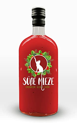 Süße Mieze | Premium Erdbeer-Gin Likör mit Basilikum & Minze | 0,5l | 15% vol. von Süße Mieze