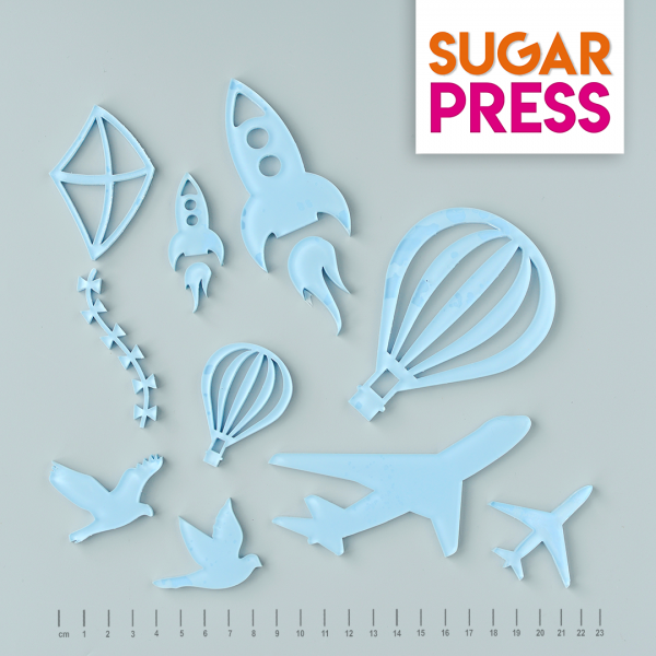 Sugar Press Set - Auf, auf und davon Prägung - 9 Teilig von Sugar Press by Crafty Designs