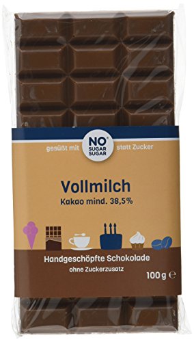 NO SUGAR SUGAR Vollmilch Schokolade ohne Zuckerzusatz handgeschöpft hergestellt in Deutschland gesüßt mit Erythrit & Stevia für perfekten Geschmack, 11 x 100 g NO SUGAR SUGAR Vollmilch Schokolade ohne Zuckerzusatz handgeschöpft hergestellt in Deutschland gesüßt mit Erythrit & Stevia für perfekten Geschmack, 11 x 100 g von NO SUGAR SUGAR