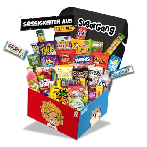 SugarGang XXL Box | Die besten Süßigkeiten aus aller Welt | 28 verschiedene Produkte | mit Angel Hair Schokolade, Softdrinks, Chips und Fruchtgummi SugarGang XXL Box | Die besten Süßigkeiten aus aller Welt | 28 verschiedene Produkte | mit Angel Hair Schokolade, Softdrinks, Chips und Fruchtgummi von SugarGang