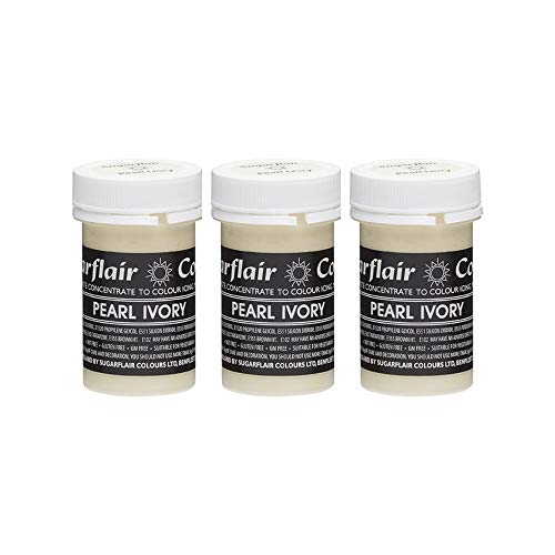 3 x Sugarflair PEARL IVORY Pastel Edible Food Colouring Paste for Cake Icing 25g 3 x Sugarflair PEARL IVORY Pastel Edible Food Colouring Paste for Cake Icing 25g von Sugarflair Colours