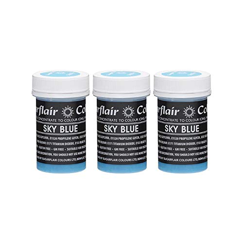 3 x Sugarflair SKY BLUE Pastel Edible Food Colouring Paste for Cake Icing 25g 3 x Sugarflair SKY BLUE Pastel Edible Food Colouring Paste for Cake Icing 25g von Sugarflair Colours