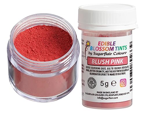 Sugarflair Blossom Tint Dust Lebensmittelfarbe Pulver Blush Pink - Lebensmittel Farbe Pulver für Kuchenoberflächen, Zuckerpaste, Fondant, Zuckerguss, Schokolade, Buttercreme, Macarons und mehr - 5g Sugarflair Blossom Tint Dust Lebensmittelfarbe Pulver Blush Pink - Lebensmittel Farbe Pulver für Kuchenoberflächen, Zuckerpaste, Fondant, Zuckerguss, Schokolade, Buttercreme, Macarons und mehr - 5g von Sugarflair Colours