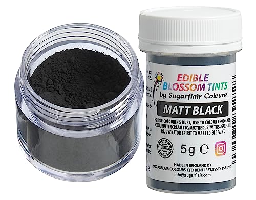 Sugarflair Blossom Tint Dust Lebensmittelfarbe Pulver Matt Black - Lebensmittel Farbe Pulver für Kuchenoberflächen, Zuckerpaste, Fondant, Zuckerguss, Schokolade, Buttercreme, Macarons und mehr - 5g Sugarflair Blossom Tint Dust Lebensmittelfarbe Pulver Matt Black - Lebensmittel Farbe Pulver für Kuchenoberflächen, Zuckerpaste, Fondant, Zuckerguss, Schokolade, Buttercreme, Macarons und mehr - 5g von Sugarflair Colours