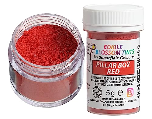 Sugarflair Blossom Tint Dust Lebensmittelfarbe Pulver Pillar Box Red - Lebensmittel Farbe Pulver für Kuchenoberflächen, Zuckerpaste, Fondant, Zuckerguss, Schokolade, Buttercreme, Macarons und mehr - 5g Sugarflair Blossom Tint Dust Lebensmittelfarbe Pulver Pillar Box Red - Lebensmittel Farbe Pulver für Kuchenoberflächen, Zuckerpaste, Fondant, Zuckerguss, Schokolade, Buttercreme, Macarons und mehr - 5g von Sugarflair Colours