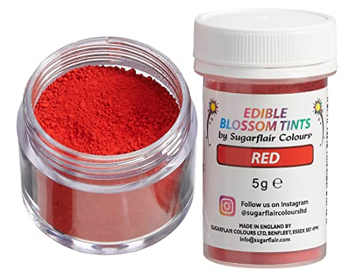 Sugarflair Blossom Tint Dust Lebensmittelfarbe Pulver Red - Lebensmittel Farbe Pulver für Kuchenoberflächen, Zuckerpaste, Fondant, Zuckerguss, Schokolade, Buttercreme, Macarons und mehr - 5g Sugarflair Blossom Tint Dust Lebensmittelfarbe Pulver Red - Lebensmittel Farbe Pulver für Kuchenoberflächen, Zuckerpaste, Fondant, Zuckerguss, Schokolade, Buttercreme, Macarons und mehr - 5g von Sugarflair Colours