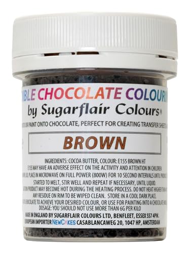 Sugarflair Brown Chocolate Colouring - Farbige Kakaobutter zum Färben von Schokolade oder zum direkten Bemalen von Schokolade, Transferblättern oder Formen - 35g Sugarflair Brown Chocolate Colouring - Farbige Kakaobutter zum Färben von Schokolade oder zum direkten Bemalen von Schokolade, Transferblättern oder Formen - 35g von Sugarflair Colours