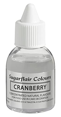 Sugarflair Natürliches Lebensmittelaroma Cranberry, Intensives Aromatropfen für Kuchen, Cupcakes, Frostings, Getränken, Eis - 100% Natural Flavour - 30 ml von Sugarflair Colours