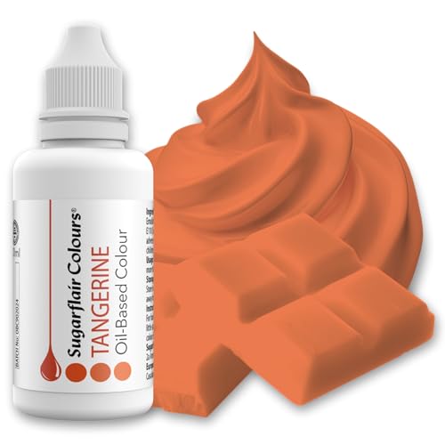 Sugarflair Colours Sugarflair Mandarine (Orange) Ölbasierte Lebensmittelfarbe, hochkonzentrierte, essbare, blaue Lebensmittelfarbe auf Ölbasis zum gleichmäßigen Färben von fettreichen Lebensmitteln: Z von Sugarflair Colours