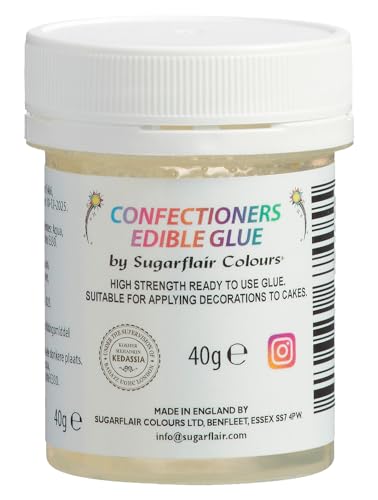 Sugarflair Confectioners Glue Essbare Klebstoff - Lebensmittelkleber für Torten-Deko, Marzipan, Fondant, Kuchen, Cupcakes und Kekse - 40ml Sugarflair Confectioners Glue Essbare Klebstoff - Lebensmittelkleber für Torten-Deko, Marzipan, Fondant, Kuchen, Cupcakes und Kekse - 40ml von Sugarflair Colours