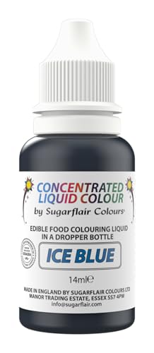 Sugarflair Edible Droplet Paint Lebensmittelfarbe Flüssig Ice Blue - Lebensmittel Farbe für für Zuckerpaste, Buttercreme - kann mit Airbrush verwendet werden - 14ml Sugarflair Edible Droplet Paint Lebensmittelfarbe Flüssig Ice Blue - Lebensmittel Farbe für für Zuckerpaste, Buttercreme - kann mit Airbrush verwendet werden - 14ml von Sugarflair Colours