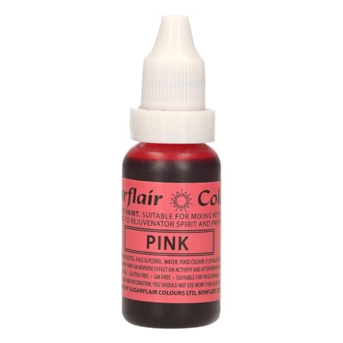 Sugarflair Edible Droplet Paint Lebensmittelfarbe Flüssig Rosa - Lebensmittel Farbe für für Zuckerpaste, Buttercreme - kann mit Airbrush verwendet werden - 14ml von Sugarflair Colours