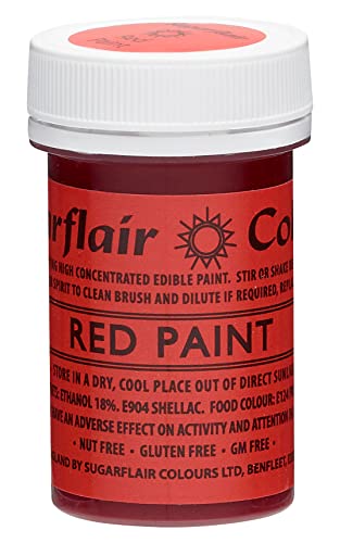 Sugarflair Edible Matt Paint Lebensmittelfarbe Red - Lebendiger Lebensmittel Farbe für Zuckerguss, Zuckerpasten Blüten und Modellierpasten, Royal Icing, Marzipan und Buttercreme - 20g Sugarflair Edible Matt Paint Lebensmittelfarbe Red - Lebendiger Lebensmittel Farbe für Zuckerguss, Zuckerpasten Blüten und Modellierpasten, Royal Icing, Marzipan und Buttercreme - 20g von Sugarflair Colours