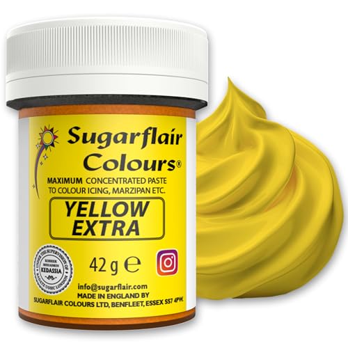 Sugarflair Lebensmittelfarbe Max Konzentriert Yellow Extra, Lebensmittel Farbstoff Hoch Konzentriert für Marzipan und Fondant, Max Concentrate Paste Colour - 42g Sugarflair Lebensmittelfarbe Max Konzentriert Yellow Extra, Lebensmittel Farbstoff Hoch Konzentriert für Marzipan und Fondant, Max Concentrate Paste Colour - 42g von Sugarflair Colours