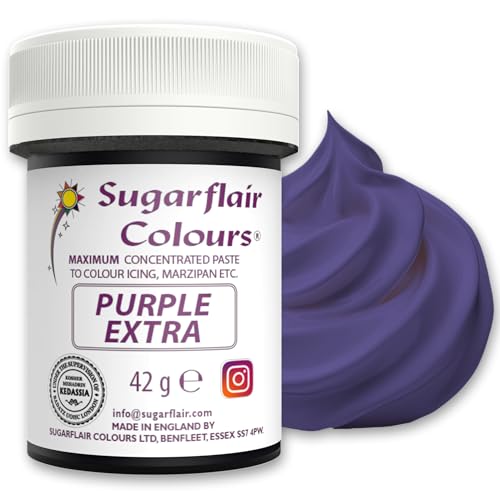 Sugarflair Lebensmittelfarbe Max Konzentriert Violet, Lebensmittel Farbstoff Hoch Konzentriert für Marzipan und Fondant, Max Concentrate Paste Colour - 42g Sugarflair Lebensmittelfarbe Max Konzentriert Violet, Lebensmittel Farbstoff Hoch Konzentriert für Marzipan und Fondant, Max Concentrate Paste Colour - 42g von Sugarflair Colours